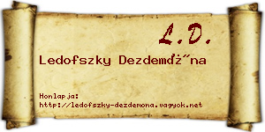 Ledofszky Dezdemóna névjegykártya